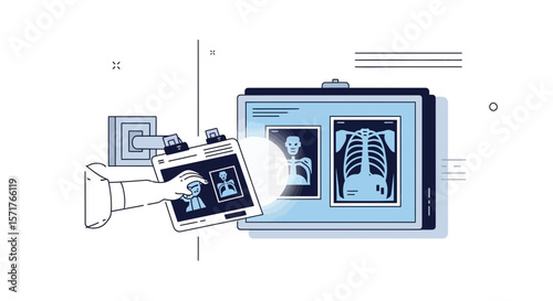 Digital Medical Examination With X-Ray Scans And Hand Analysis Of Patient Status