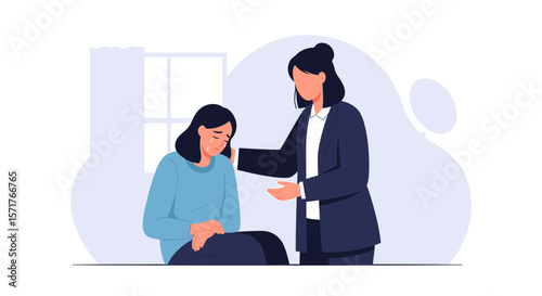 Woman Comforting A Friend Experiencing Sadness And Offering Understanding Support