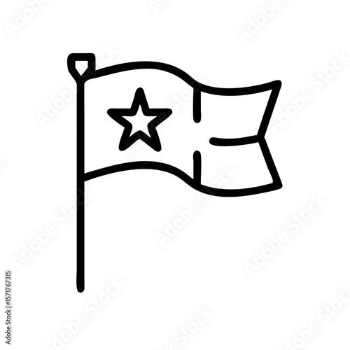 Waving flag icon in minimal style