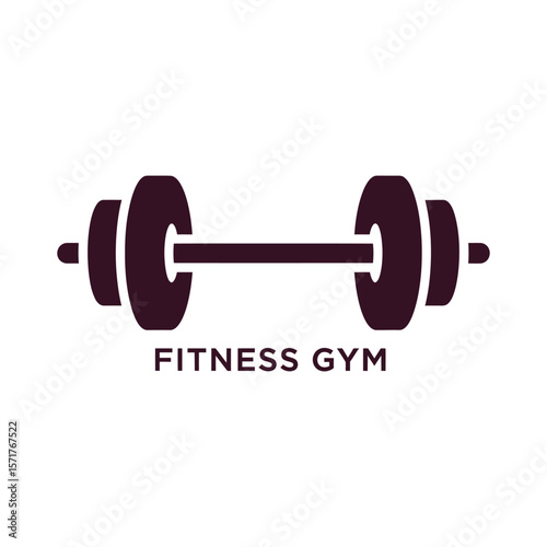 Minimal gym logo with clean barbell illustration for brand identity or app icon
