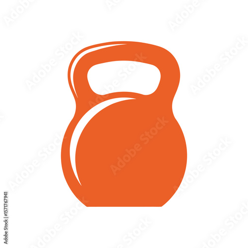 Modern and bold orange kettlebell icon, perfect for fitness apps, gym logos, or personal training