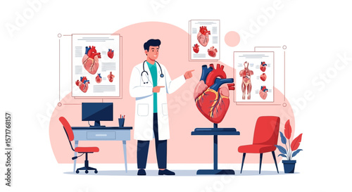 Heart Health Professional Explaining Cardiovascular System In Consultation For Medical Advancements
