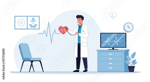 Doctor Checkup For A Healthy Heartbeat During Medical Consultation