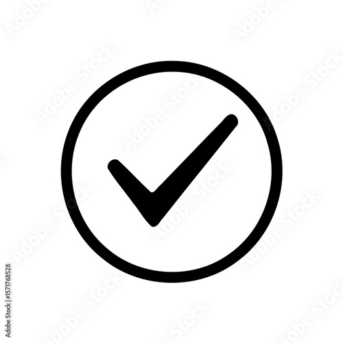 Black Check Mark in Circle Icon Vector Symbol for Website, App, UI, and Logo Design