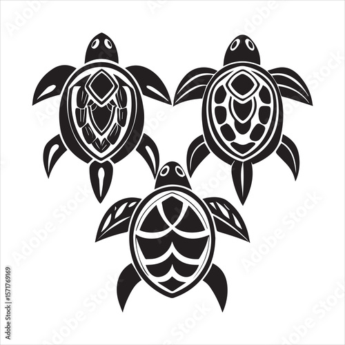 turtle sea icon vector art