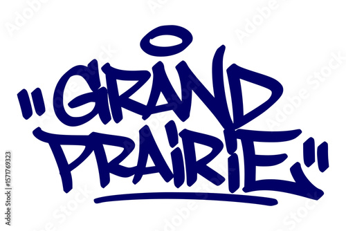 Grand Prairie graffiti tag in urban street art style, hand drawn lettering vector on transparent background.
