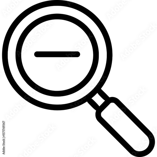 Zoom out minus outline icon vector