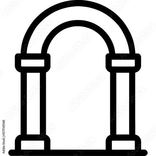 Arch doorway outline icon vector