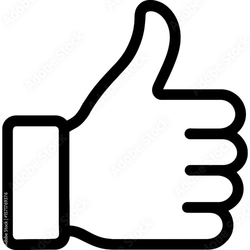 Thumbs up approval outline icon vector