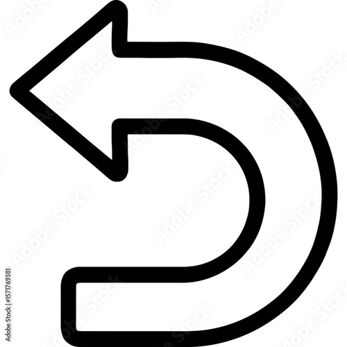 Undo back arrow icon outline vector