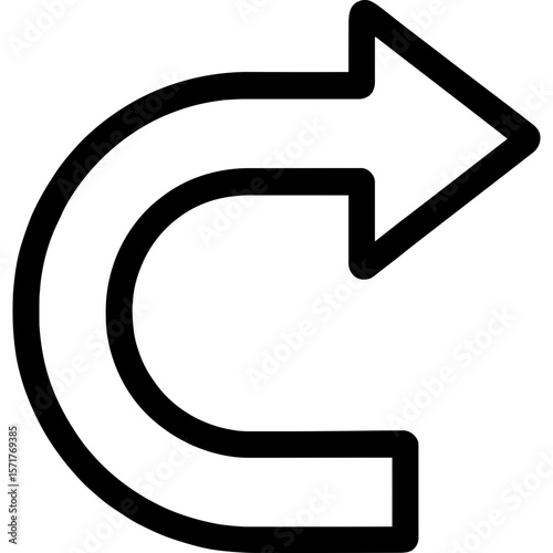 Redo forward arrow outline icon vector