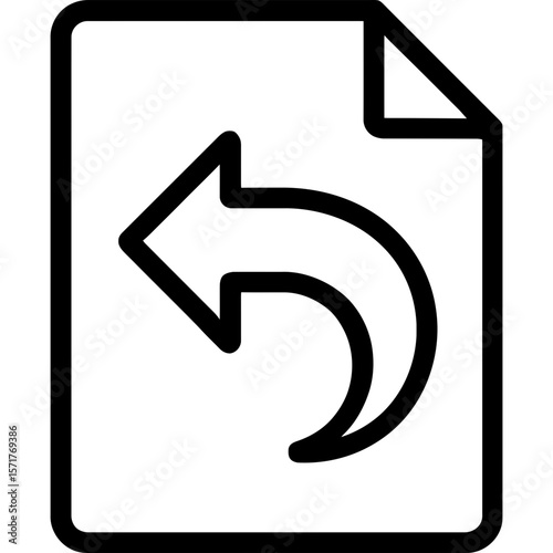 Undo arrow icon outline vector