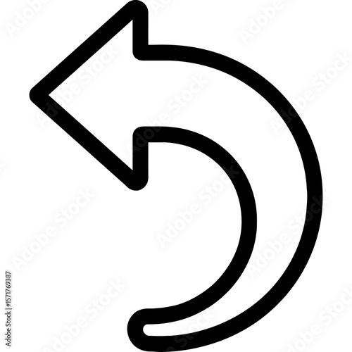 Undo back arrow icon outline vector