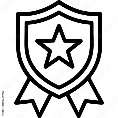 Honor badge outline icon vector