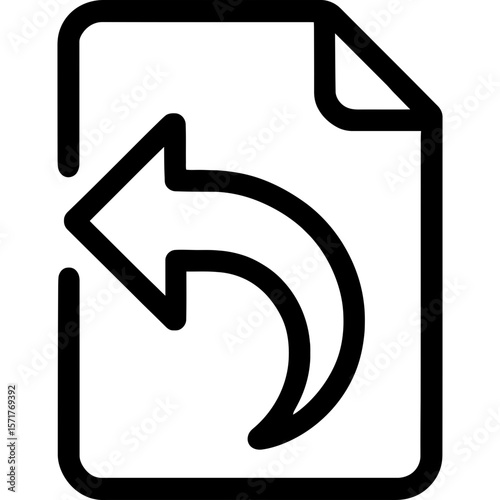 Undo arrow icon outline vector