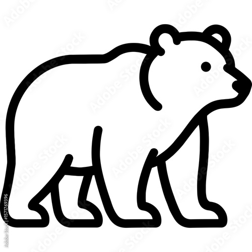 Bear standing outline icon vector