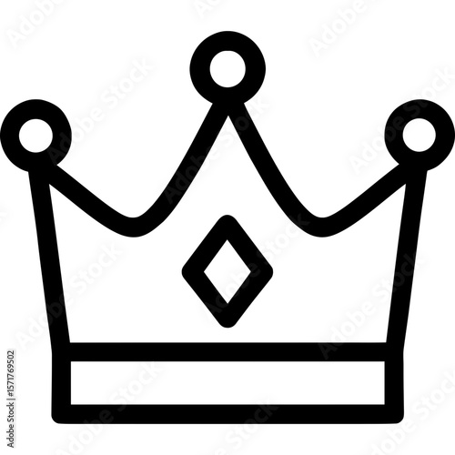 Crown outline icon vector