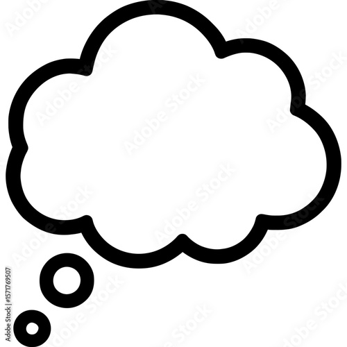 Thought bubble outline icon vector