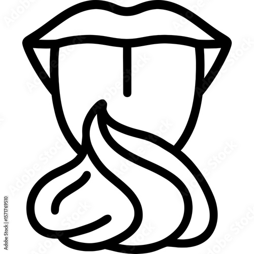 Creamy taste outline icon vector