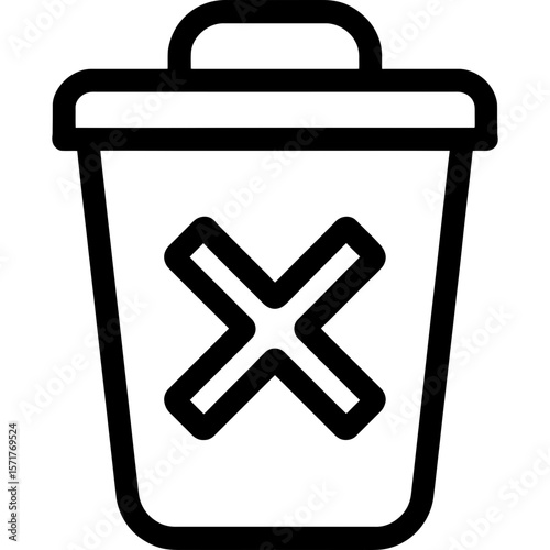Trash bin outline icon vector