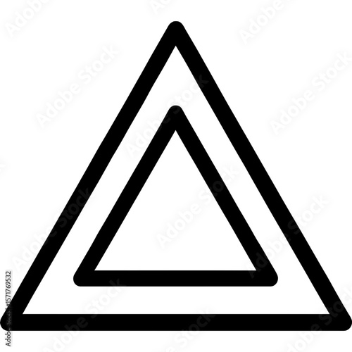 Delta symbol outline icon vector