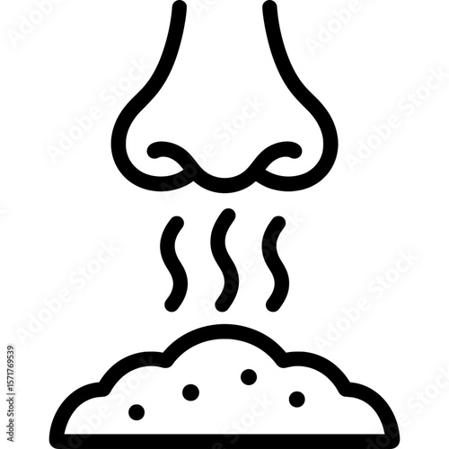 Earthy smell outline icon vector