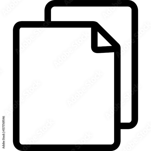 Overlapping documents duplicate outline icon vector
