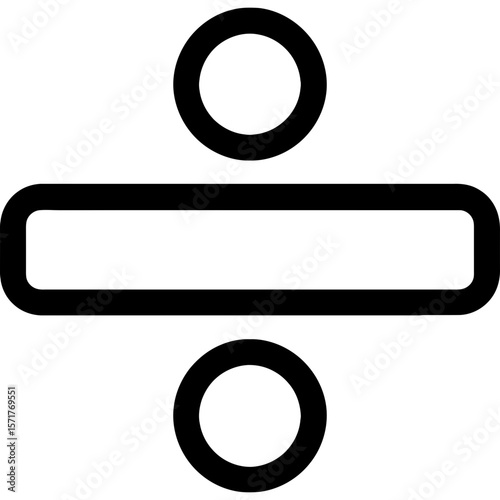 Division sign outline icon vector