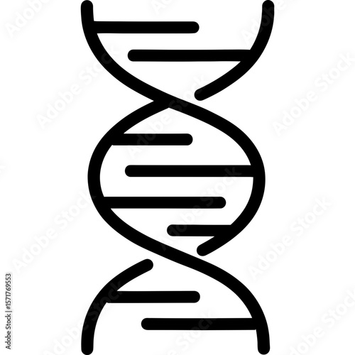 Dna helix outline icon vector
