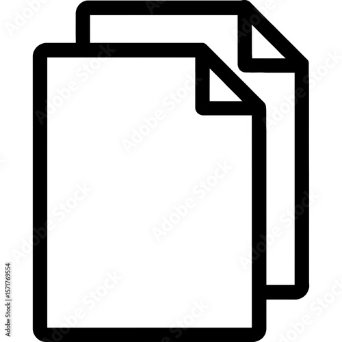 Overlapping documents outline icon vector