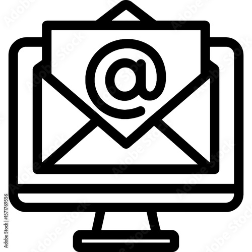 Email messaging outline icon vector