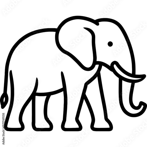 Elephant silhouette outline icon vector