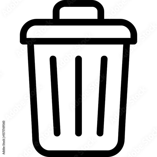 Trash bin outline icon vector