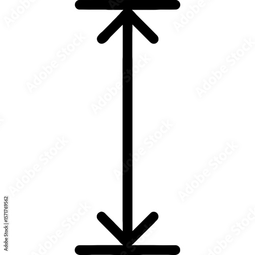 Vertical distance height outline icon vector