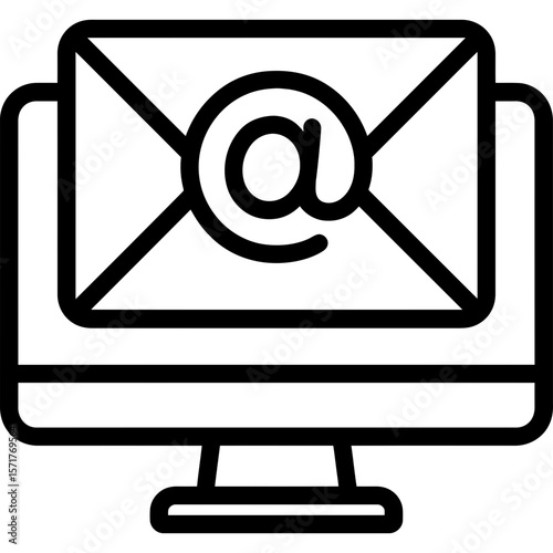 Email messaging outline icon vector