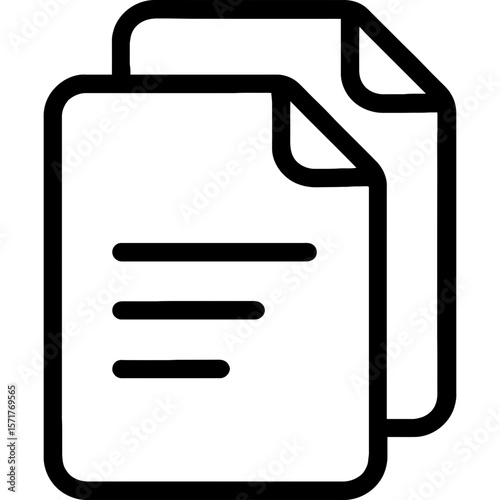 Overlapping documents outline icon vector