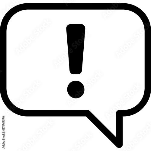 Exclamation bubble outline icon vector