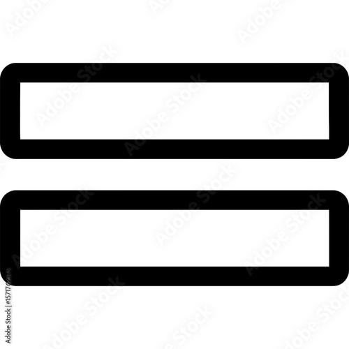 Equals sign outline icon vector