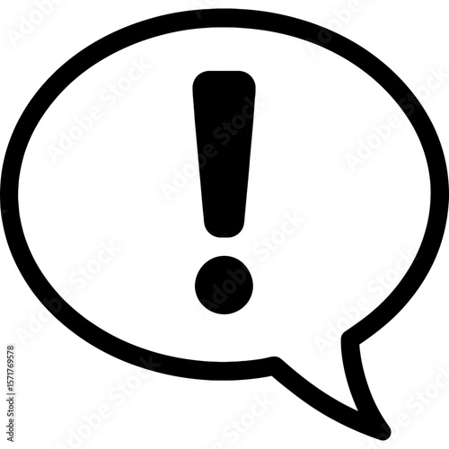 Exclamation bubble outline icon vector