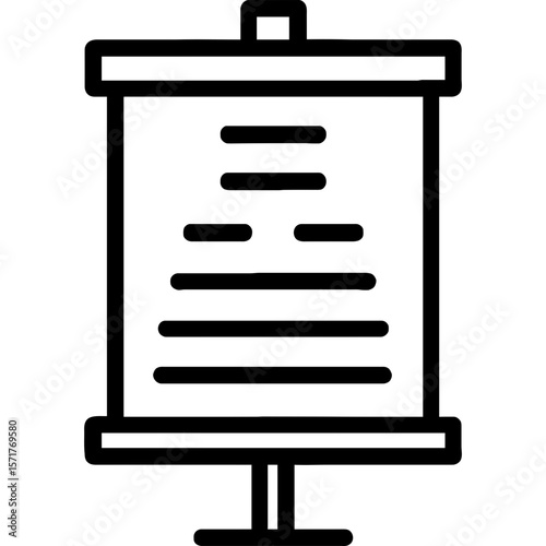 Eye chart outline icon vector