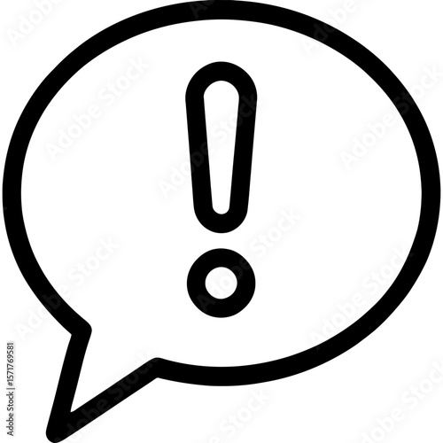 Exclamation bubble outline icon vector