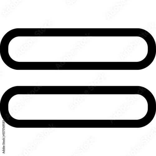 Equals sign outline icon vector