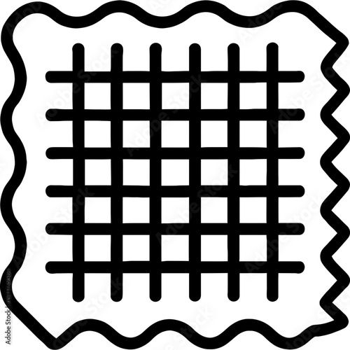 Fabric texture outline icon vector