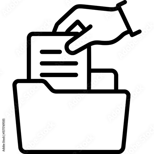 Filing papers outline icon vector
