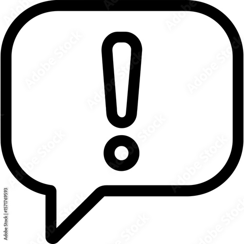 Exclamation bubble outline icon vector