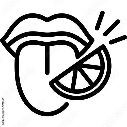 Tangy taste outline icon vector