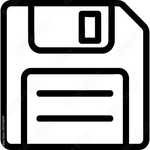 Save floppy disk outline icon vector