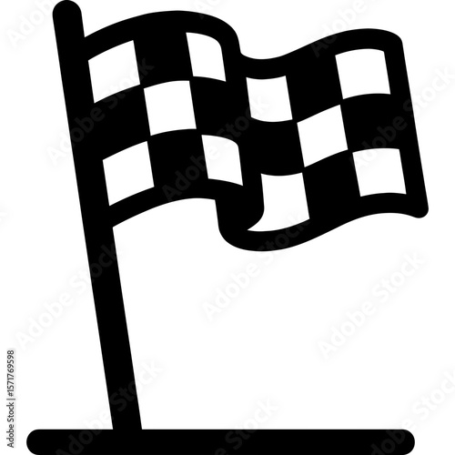 Winner flag outline icon vector