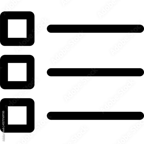 List view outline icon vector