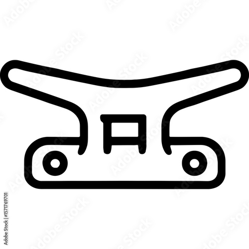 Marine horn cleat outline icon vector